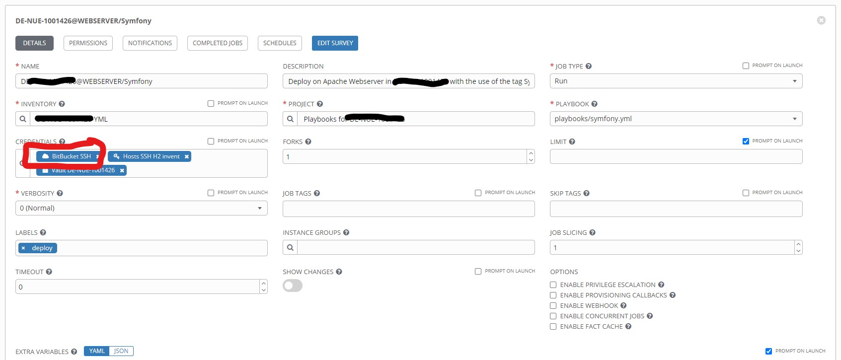 AWX Template erstellen